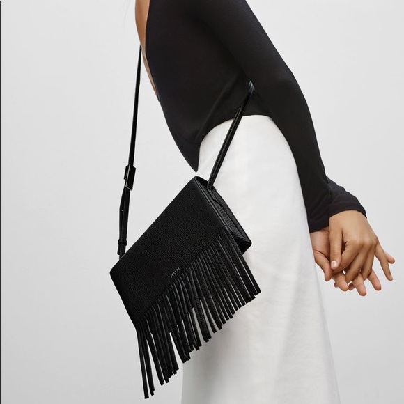 Aritzia Handbags - Auxillary Reese Black Leather Cross Body Bag